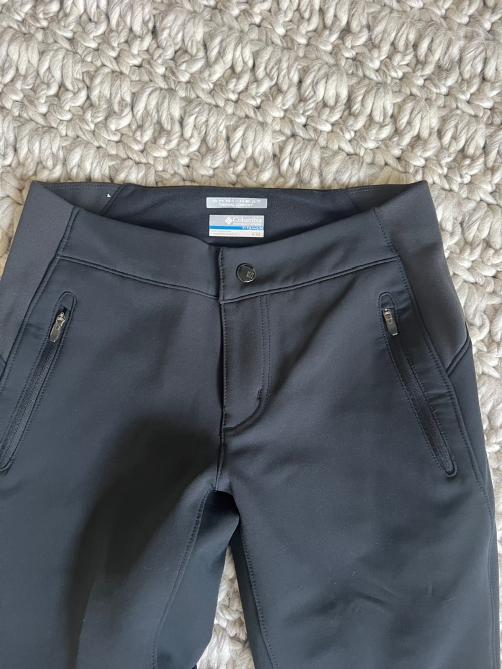 Columbia Black Softshell Zip-Pocket Pants
